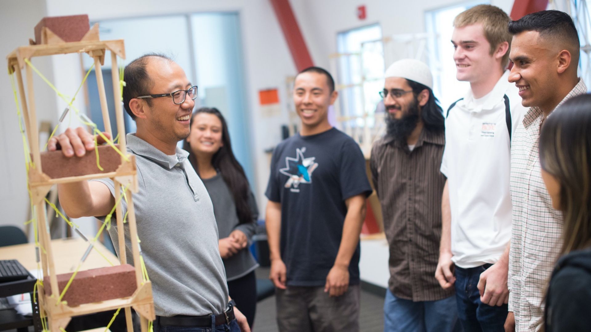 Professor and students