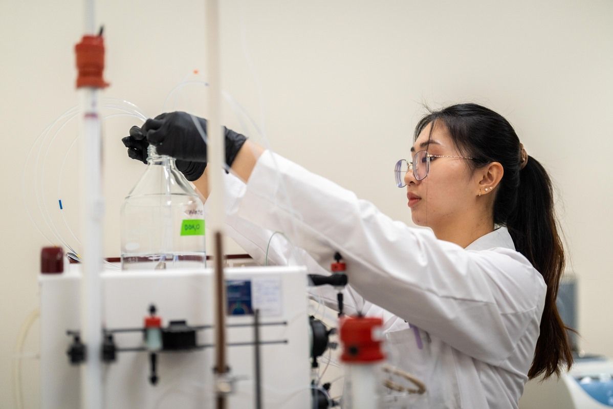 a student working in a lab