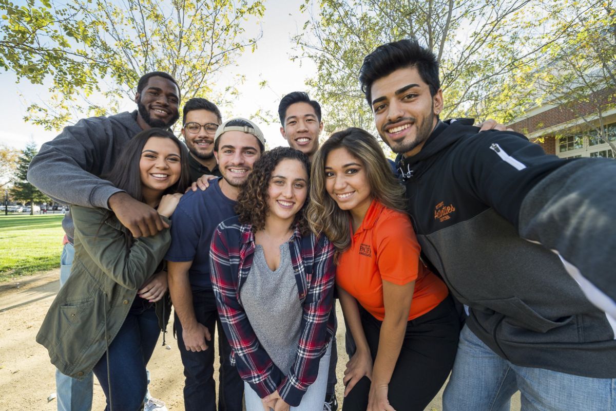 students posing