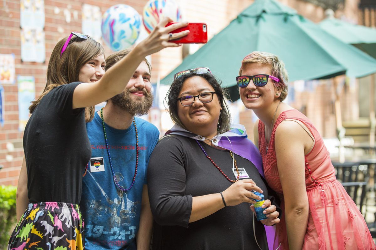 students celebrating pride week