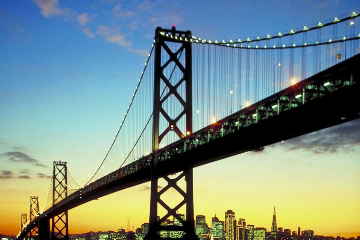 Bay Bridge at dusk