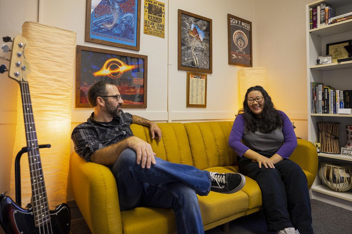 Music Industry Studies faculty and student