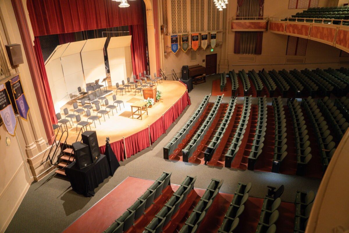 interior of faye spanos concert hall