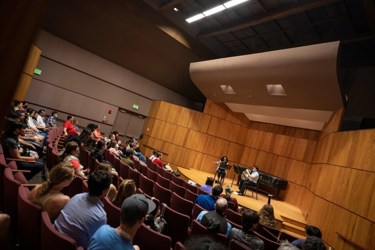 an interior shot of the recital hall at Pacific