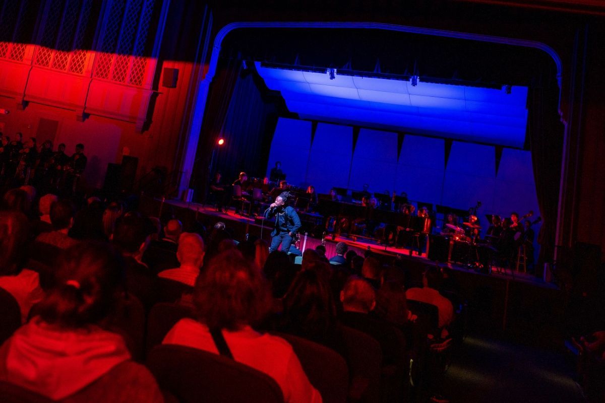a concert in the Faye Spanos Concert Hall