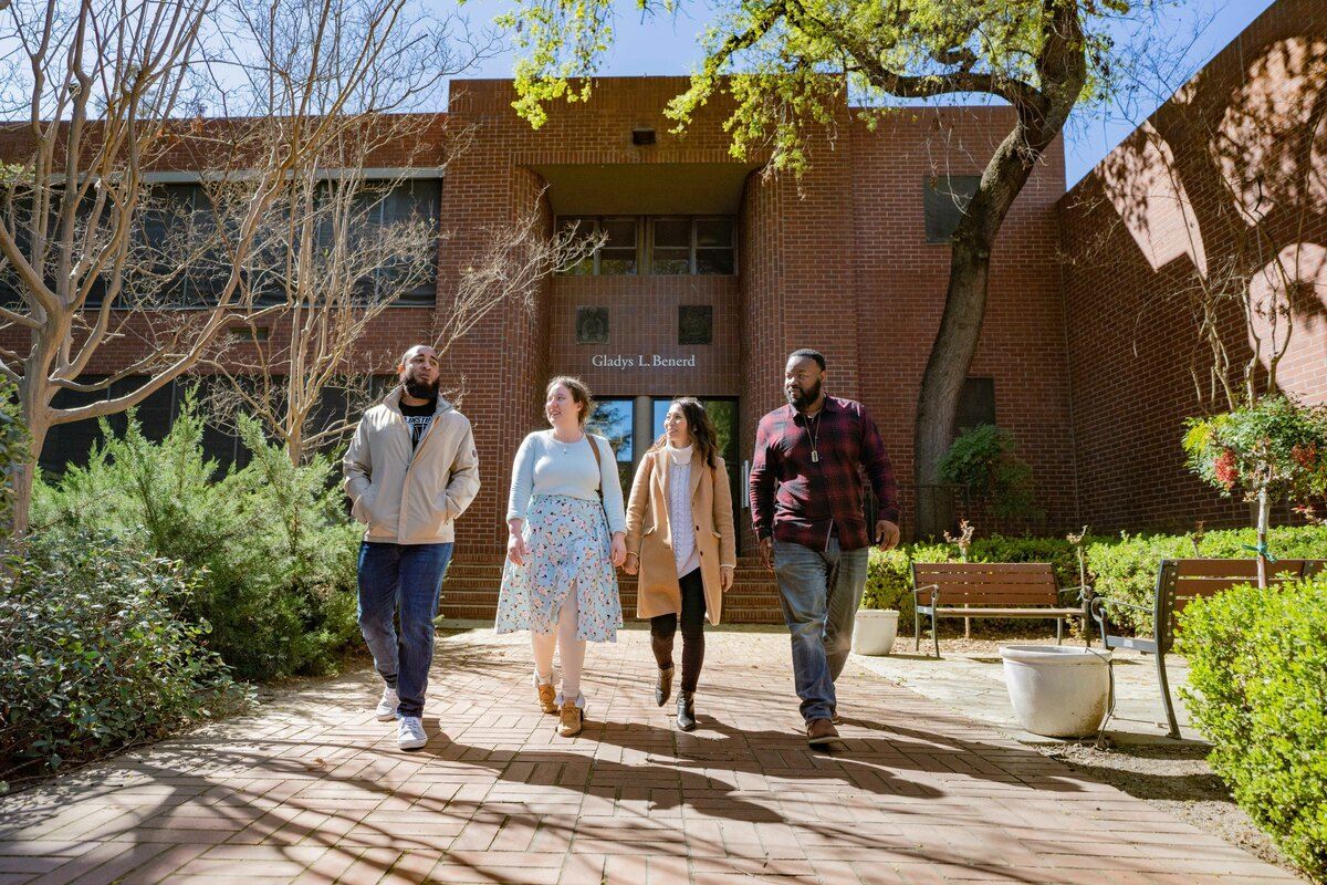 students walking