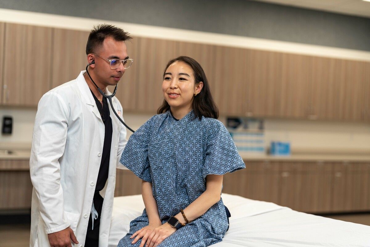 Students practice lab skills in University of the Pacific's Entry-Level Master of Science in Nursing program's simulation lab.