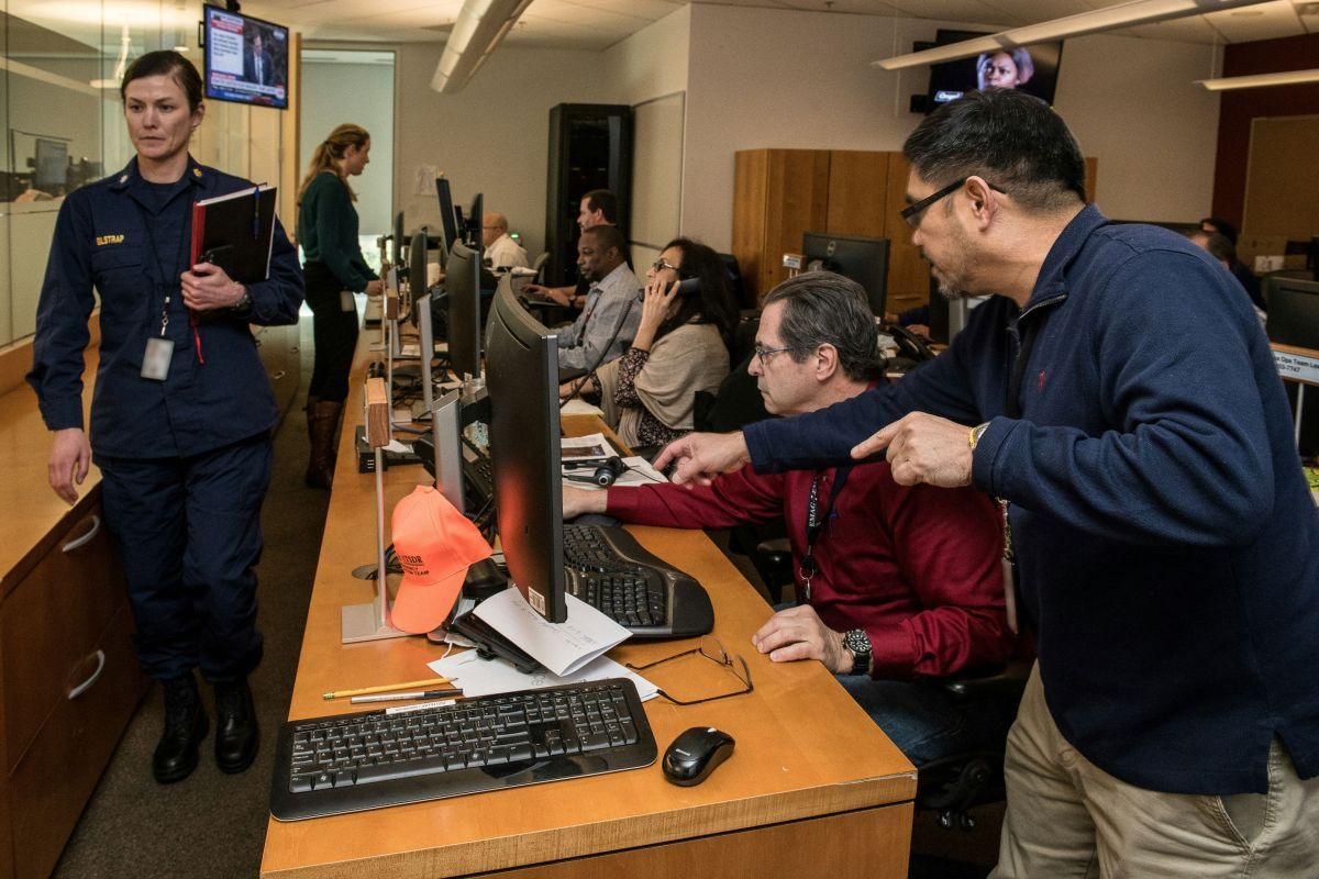 emergency responders in a room together