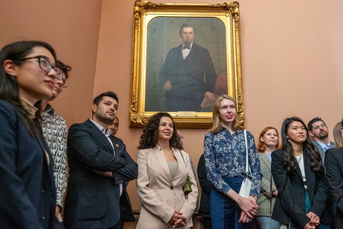group of students at the capitol