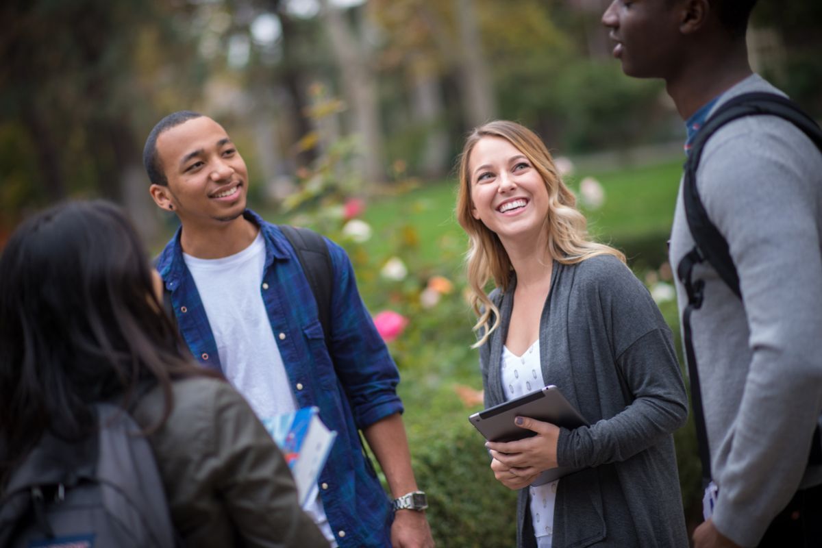 Graduate students gather on University of the Pacific's Stockton campus
