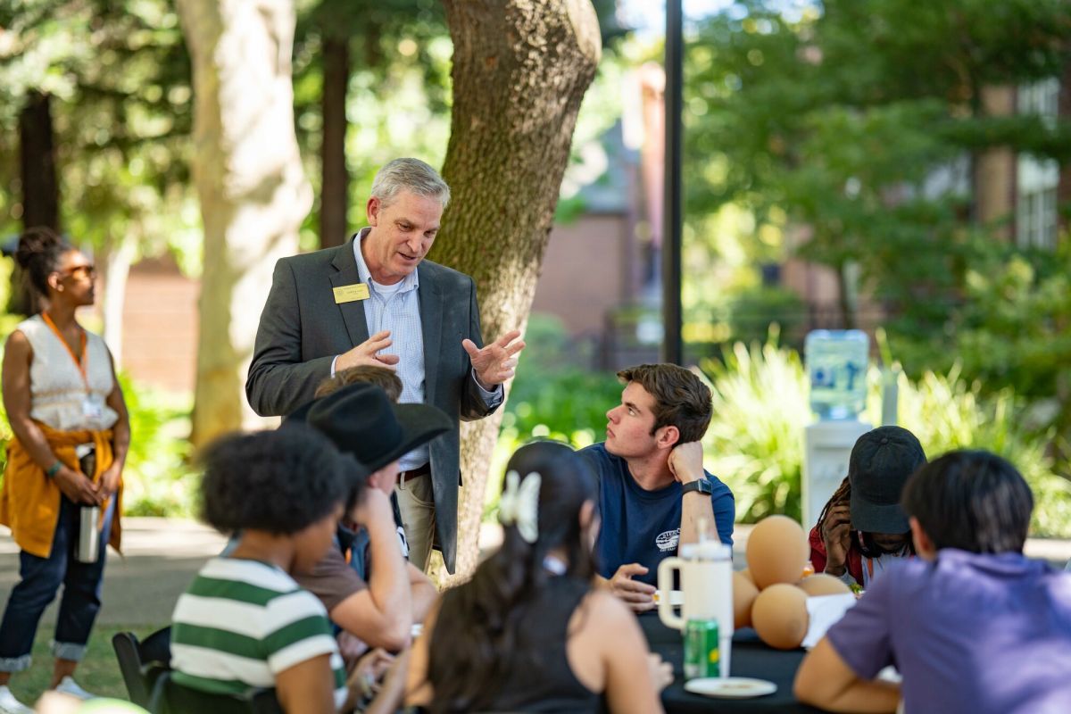 Dean Lewis Gale with students