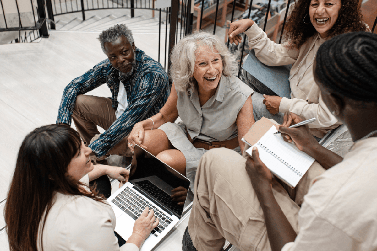 group of people with computer