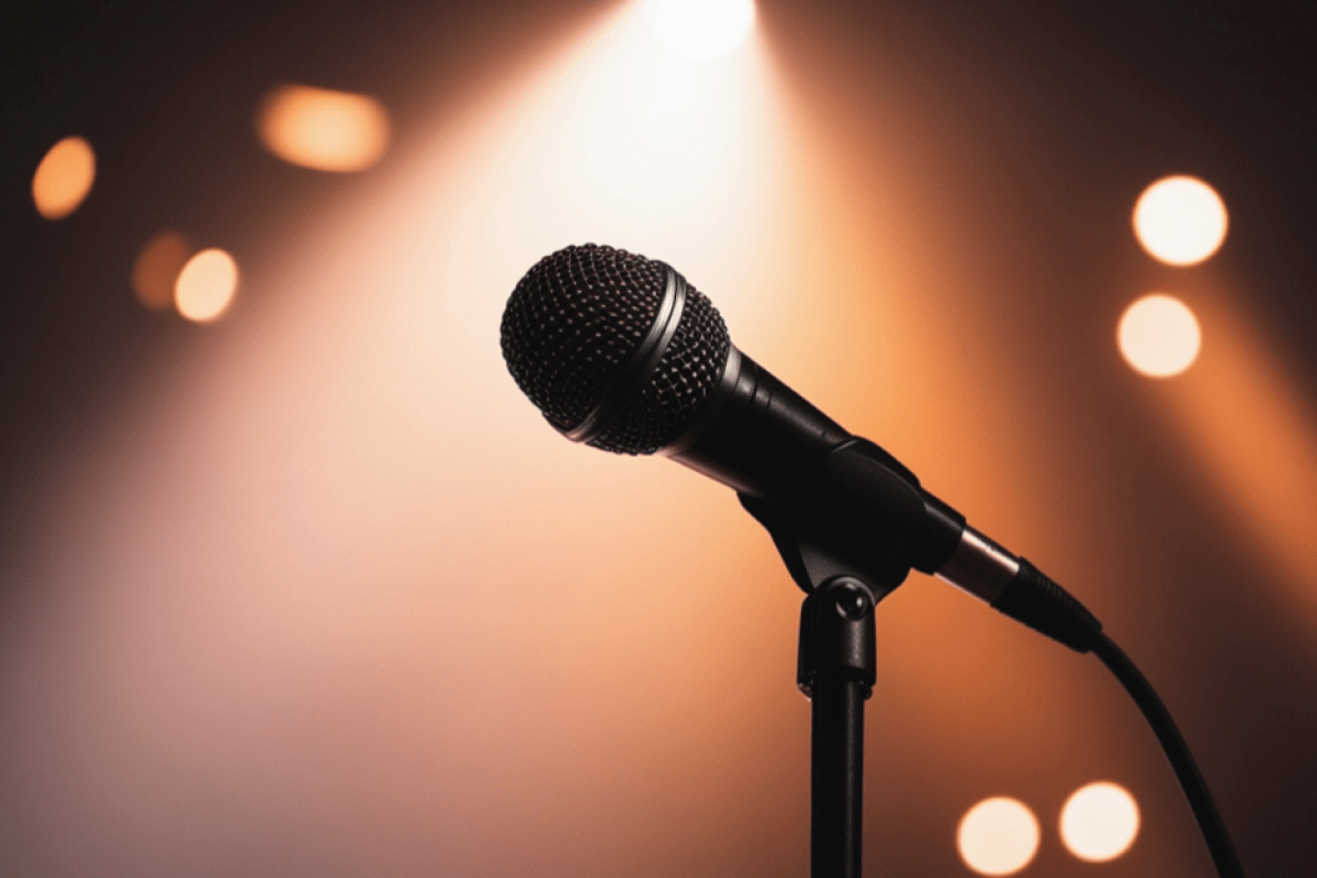 stock photo of a microphone