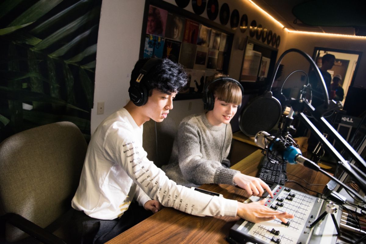 department of communication students at Tiger Radio