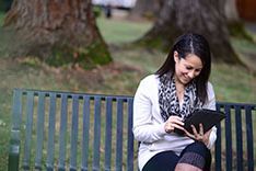 student reading