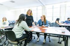 Benerd College faculty with students in classroom