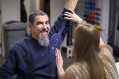 patient in physical therapy lab