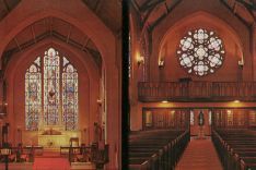 Interior of Morris Chapel. Alter and West Window & Rose Window. c.1962