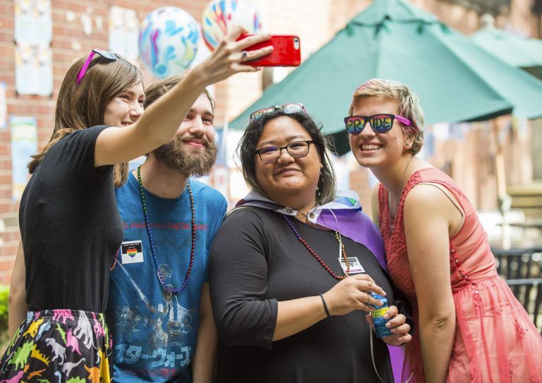 students celebrating pride week