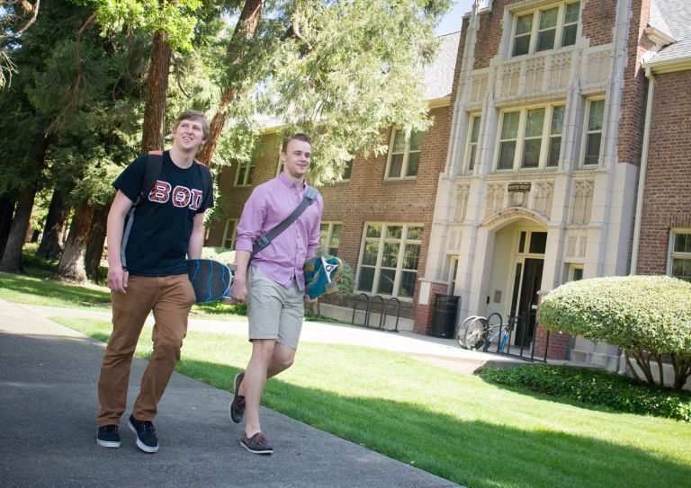 students walking in front of Southwest Hall