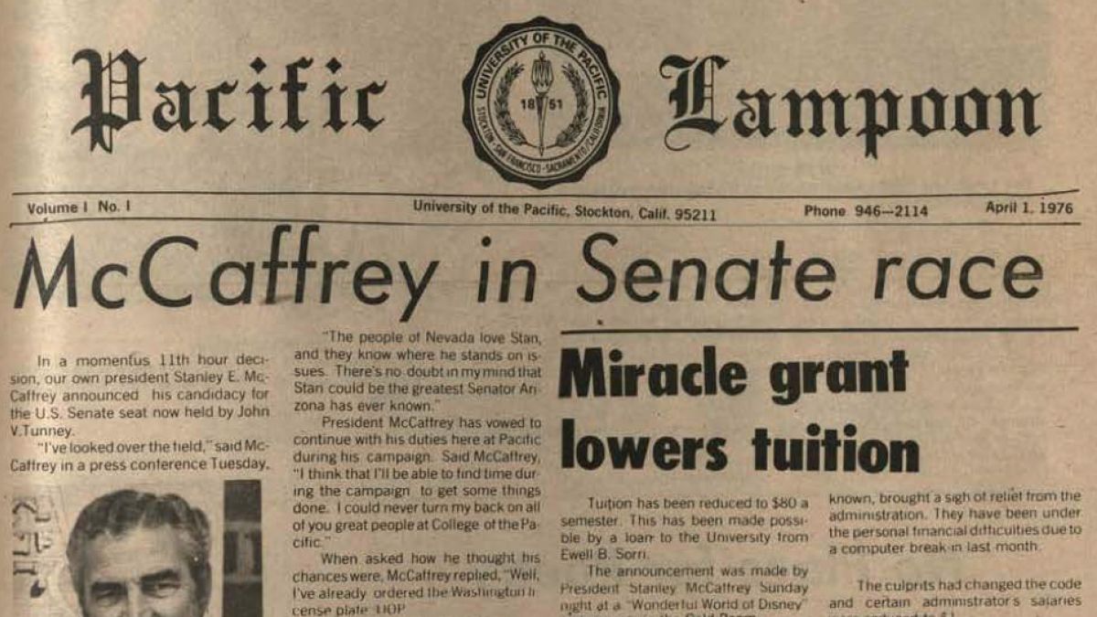 a page of the Pacific Lampoon newspaper