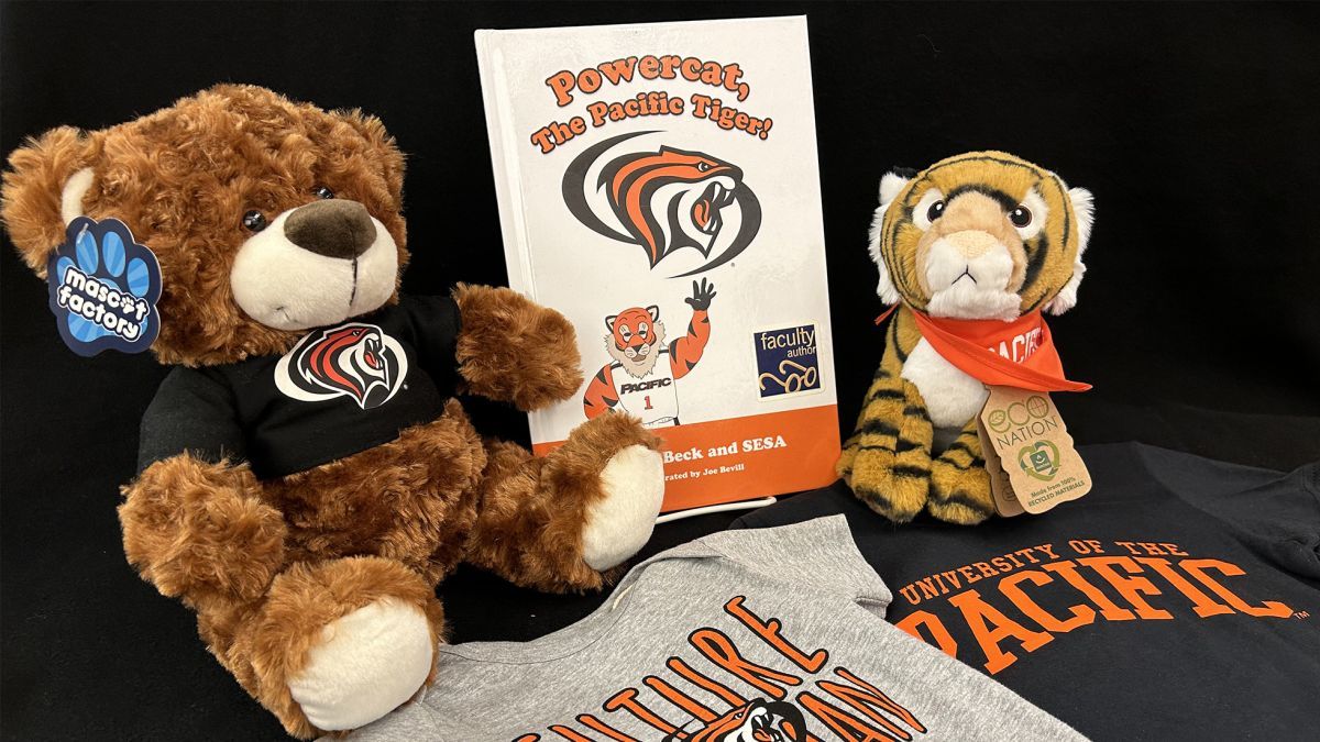 stuffed animals, a book and children's clothing