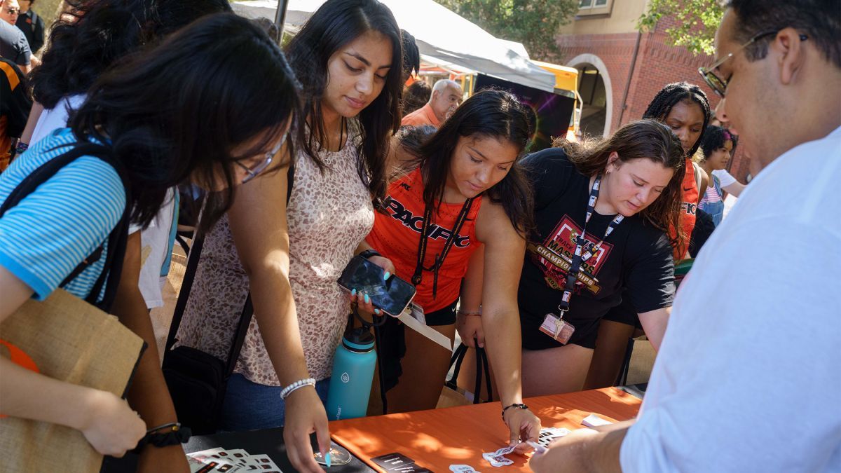 Students learn about clubs at Pacific Friday.