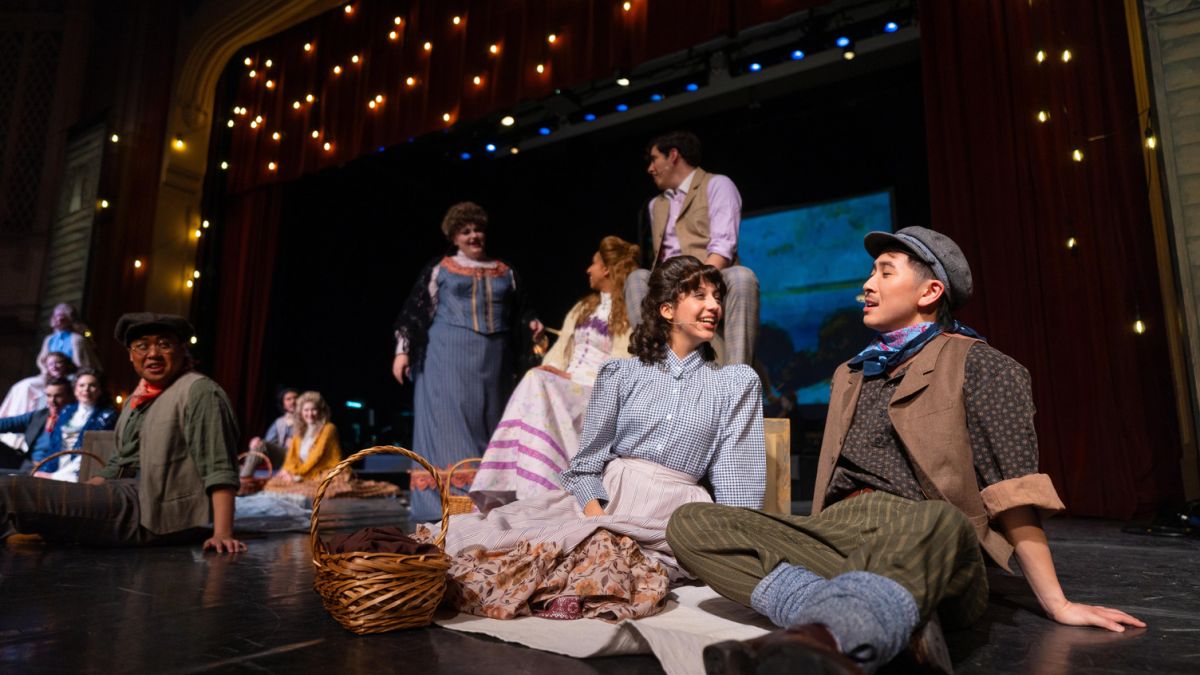 Opera students perform onstage 