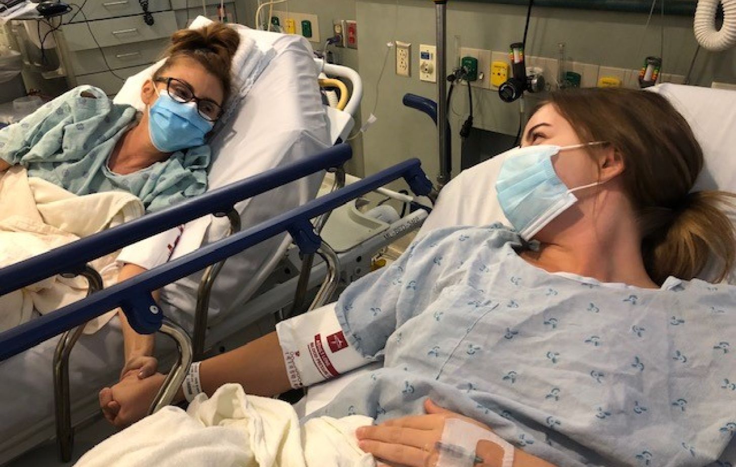 Cierra Williams and her mother Jeannine Williams in the hospital.