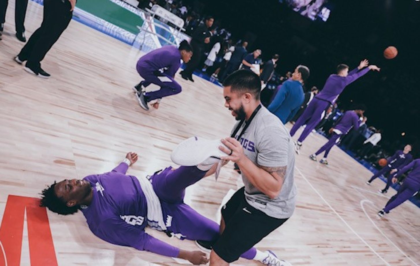 Ernie DeLosAngeles Stretching NBA Player