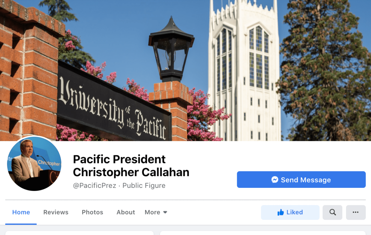 President Christopher Callahan's Facebook page