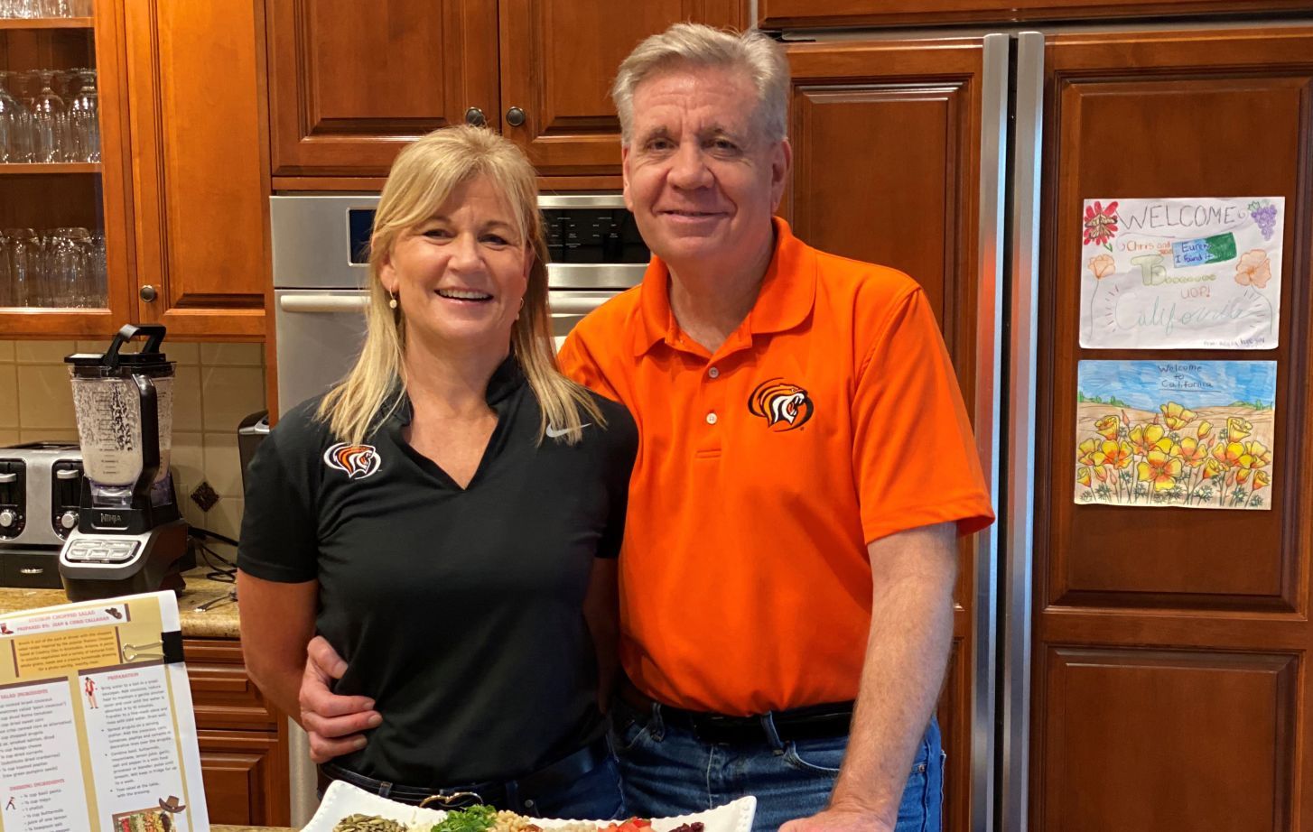 President Christopher Callahan, right, with his wife Jean Callahan.