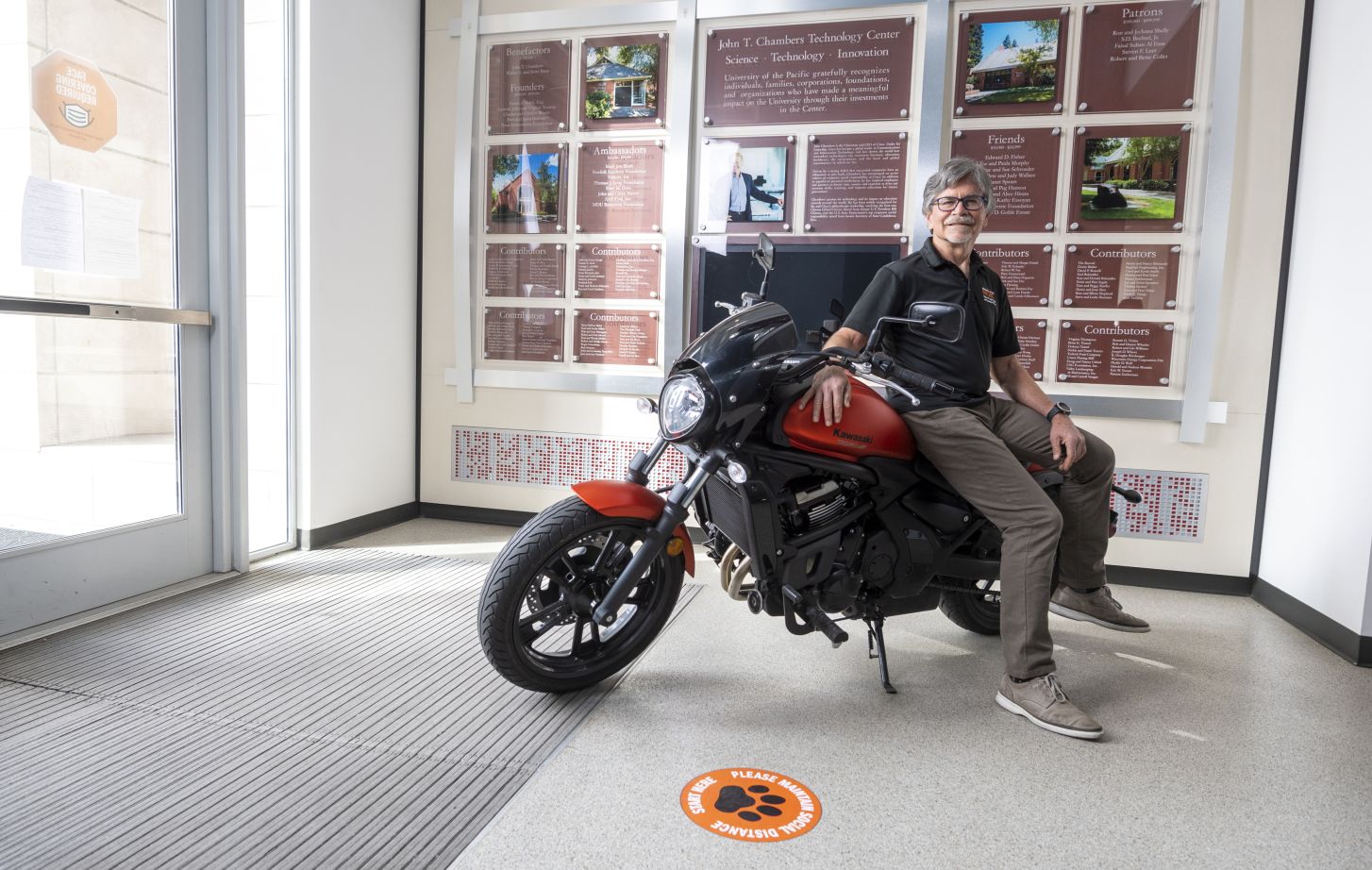 Steve Howell with motorcycle