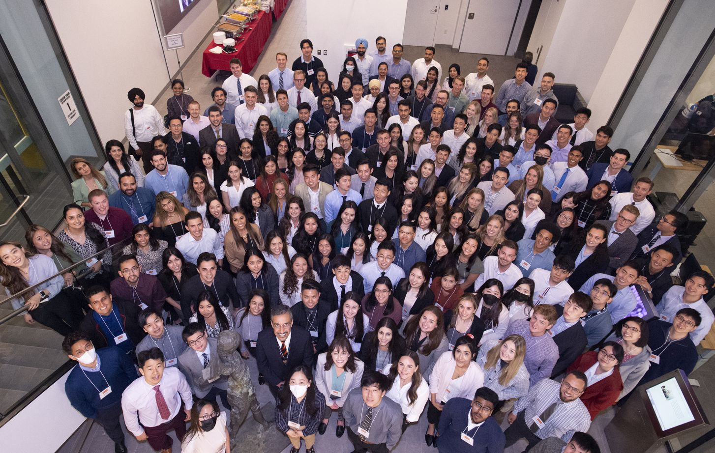 Incoming students pose for a group photo