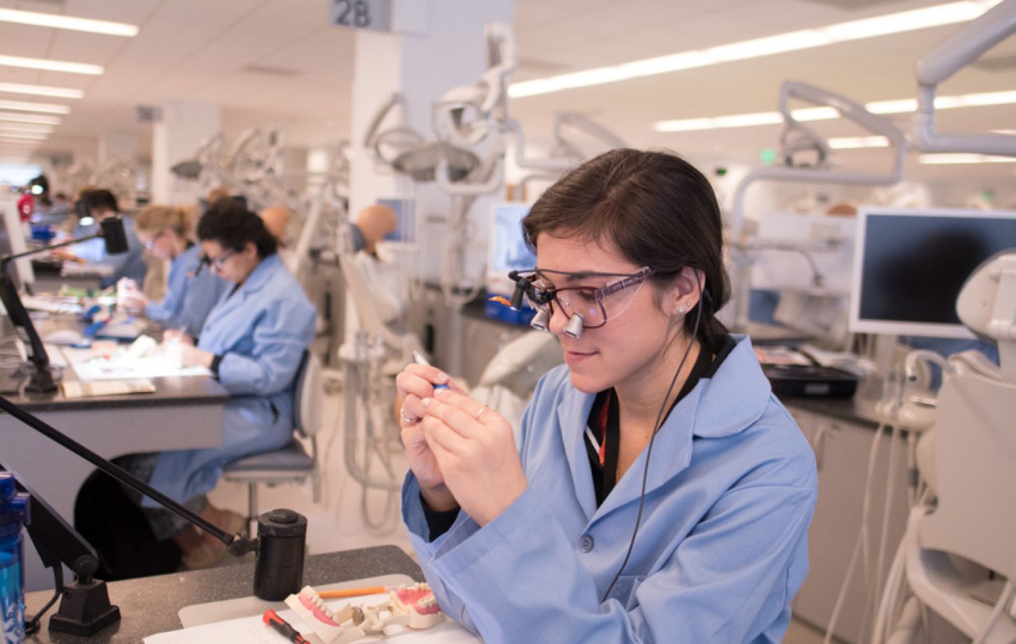 student in lab