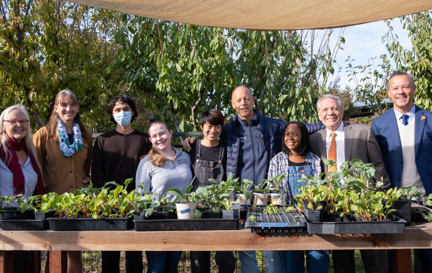 Walter Robb with garden team