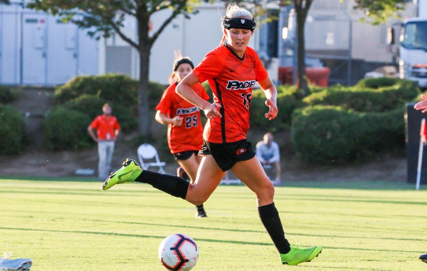 Soccer player Ryanne Molenaar on the field