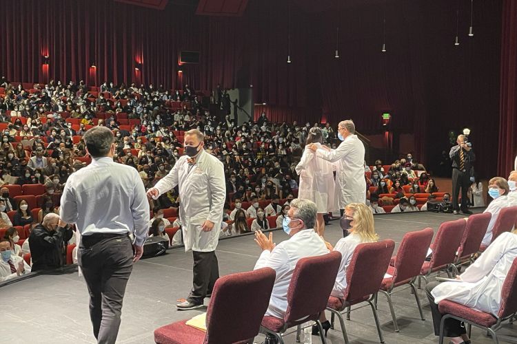 White Coat ceremony on stage