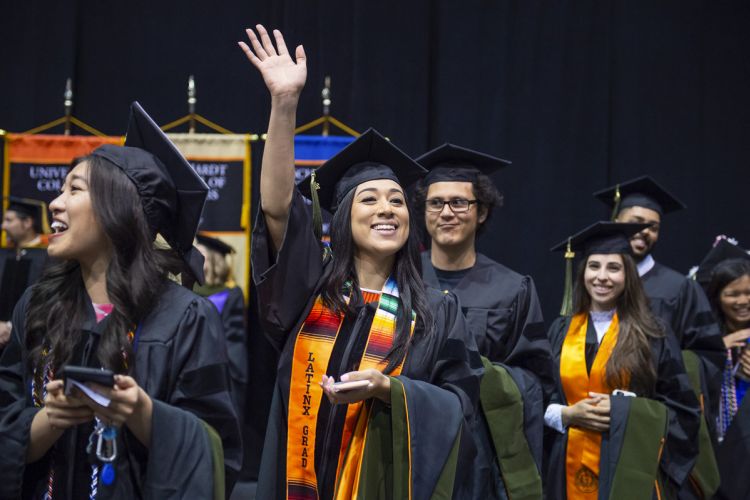 Hispanic pharmacy graduate at Commencement 