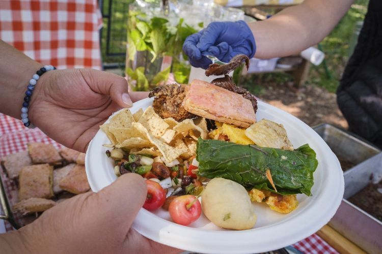 Plate of appetizers from Feeding the Village