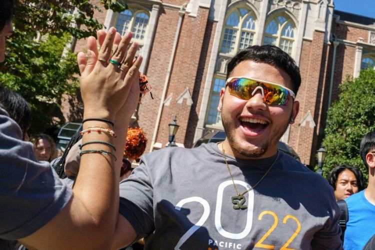 students celebrate during Pacific Welcome