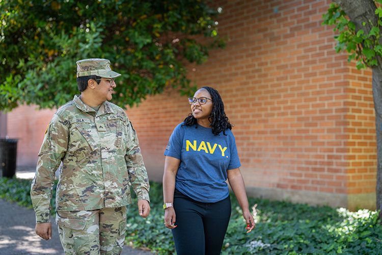 Student veterans having a conversation