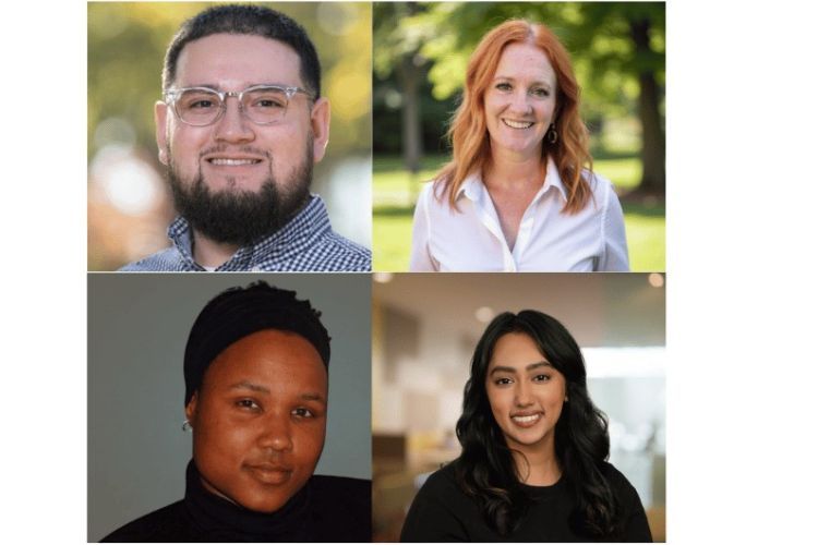 collage of four students