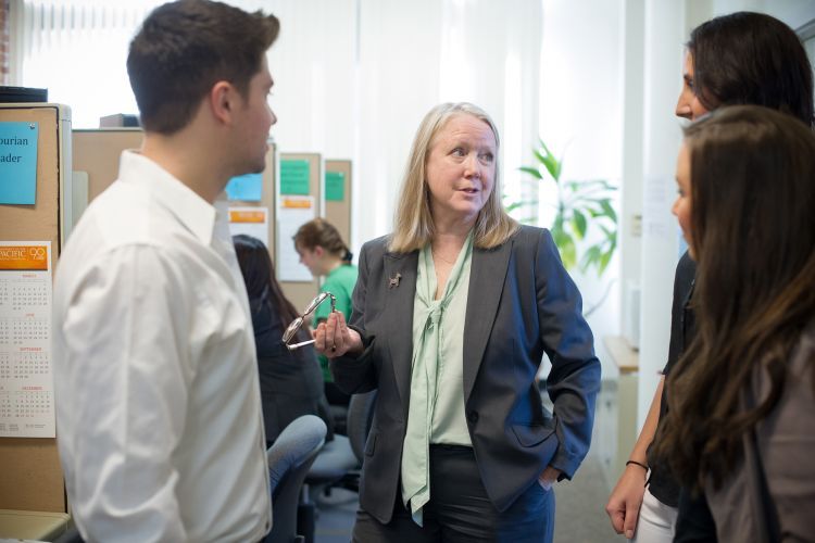 Melissa Brown speaks to students