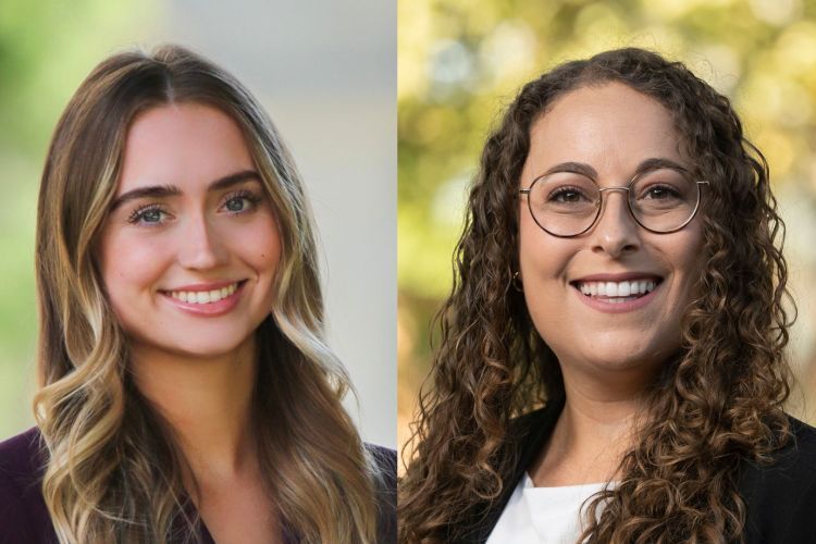 Two portraits of female students