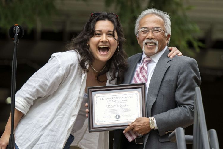 professor with student
