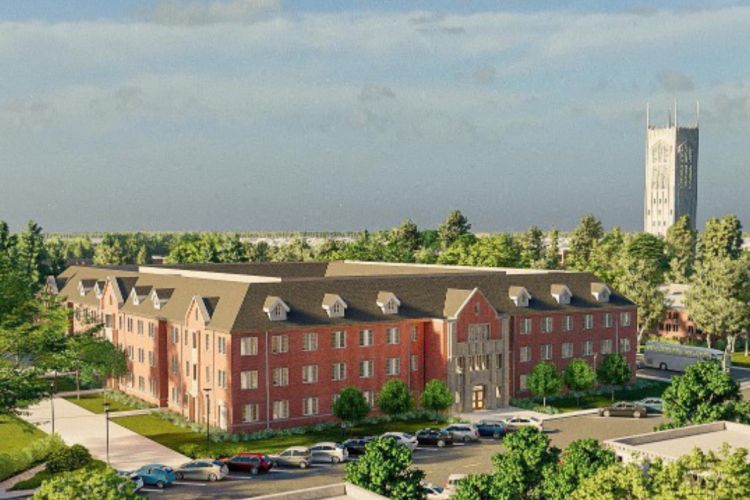 Rendering of the exterior of Southwest Hall