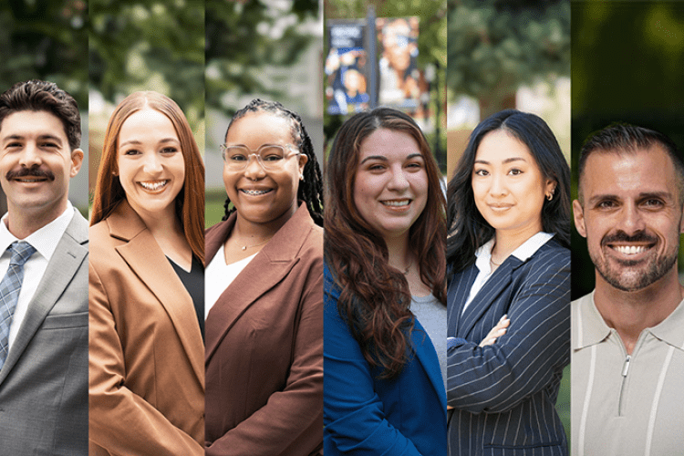 A lineup of six student professional headshots. 