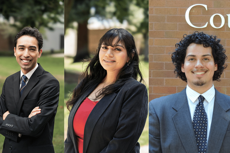 Three students professional headshot. 