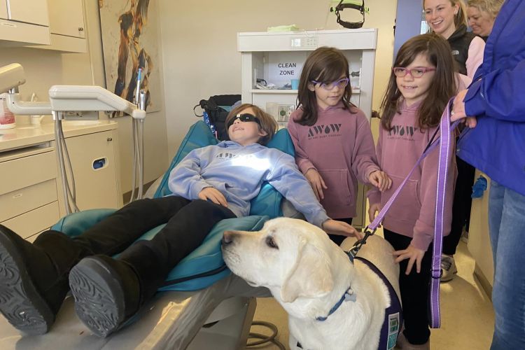Therapy dog at “Give Special Kids a Smile” (photo courtesy of SACDS)
